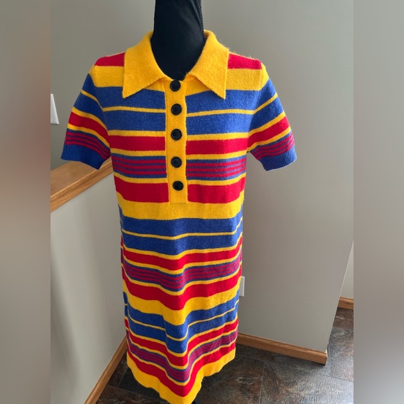 Cider Dresses & Skirts - New women’s Cider sweater stripe short sleeve collar retro inspo.Large